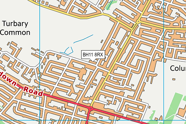BH11 8RX map - OS VectorMap District (Ordnance Survey)