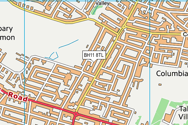 BH11 8TL map - OS VectorMap District (Ordnance Survey)