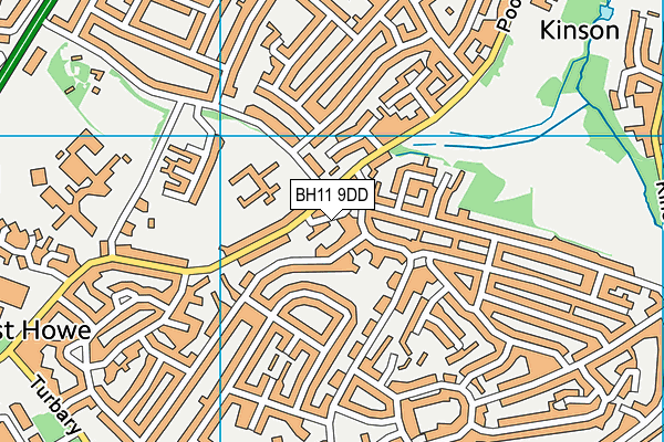 BH11 9DD map - OS VectorMap District (Ordnance Survey)