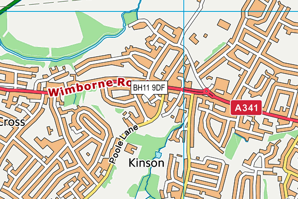 BH11 9DF map - OS VectorMap District (Ordnance Survey)