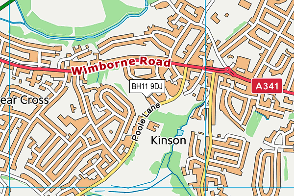 BH11 9DJ map - OS VectorMap District (Ordnance Survey)