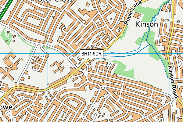 BH11 9DR map - OS VectorMap District (Ordnance Survey)