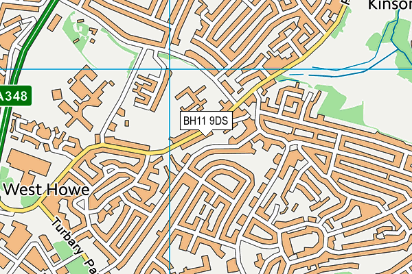 BH11 9DS map - OS VectorMap District (Ordnance Survey)