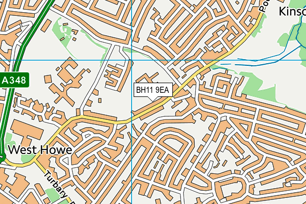 BH11 9EA map - OS VectorMap District (Ordnance Survey)
