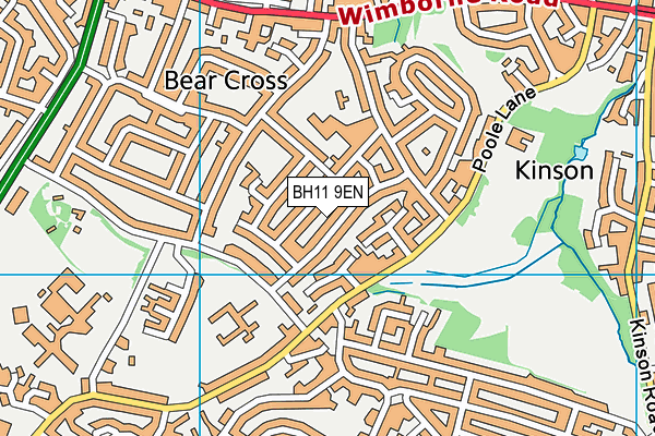 BH11 9EN map - OS VectorMap District (Ordnance Survey)