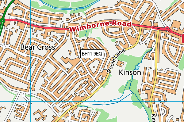 BH11 9EQ map - OS VectorMap District (Ordnance Survey)