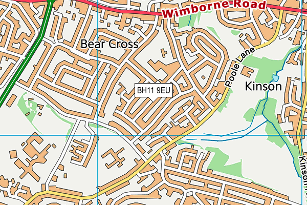 BH11 9EU map - OS VectorMap District (Ordnance Survey)