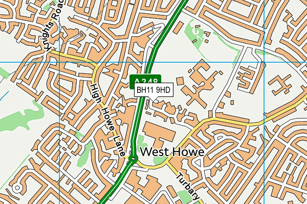 BH11 9HD map - OS VectorMap District (Ordnance Survey)