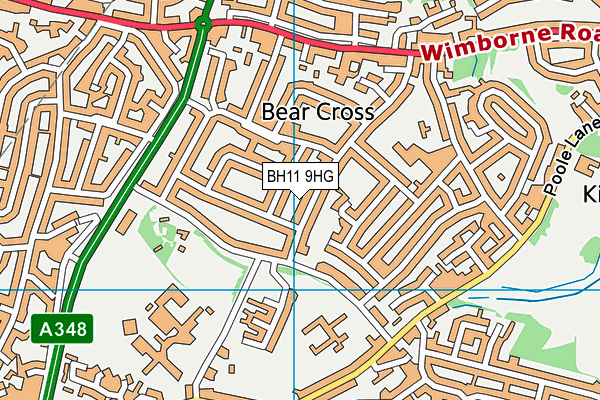BH11 9HG map - OS VectorMap District (Ordnance Survey)