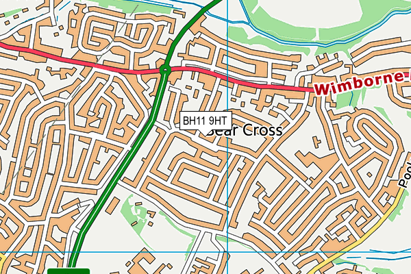 BH11 9HT map - OS VectorMap District (Ordnance Survey)