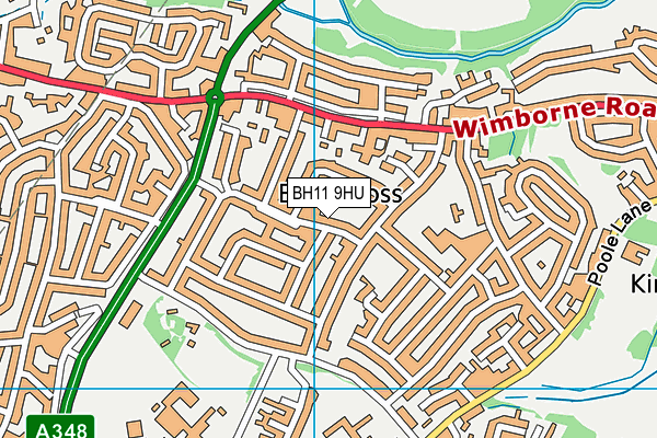 BH11 9HU map - OS VectorMap District (Ordnance Survey)