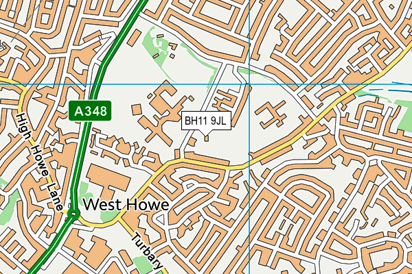 BH11 9JL map - OS VectorMap District (Ordnance Survey)
