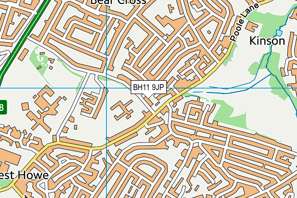 BH11 9JP map - OS VectorMap District (Ordnance Survey)