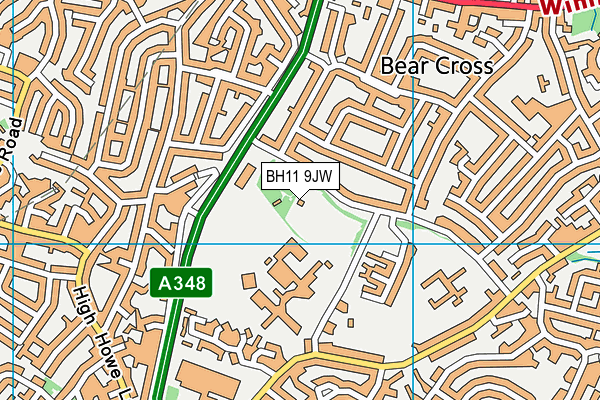 LeAF Studio map (BH11 9JW) - OS VectorMap District (Ordnance Survey)