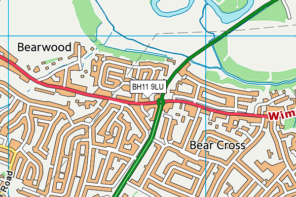 BH11 9LU map - OS VectorMap District (Ordnance Survey)