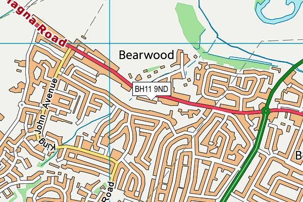 BH11 9ND map - OS VectorMap District (Ordnance Survey)
