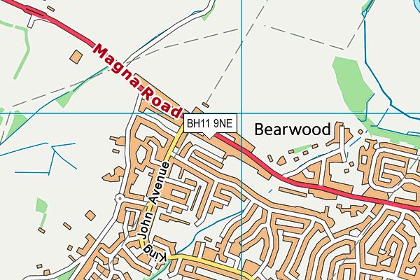 BH11 9NE map - OS VectorMap District (Ordnance Survey)