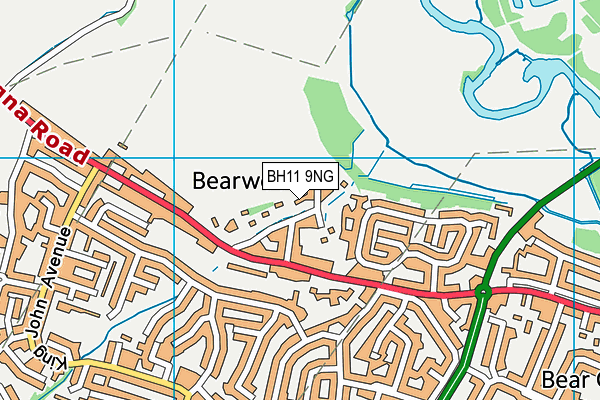 BH11 9NG map - OS VectorMap District (Ordnance Survey)