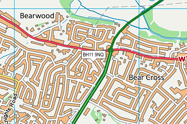 BH11 9NQ map - OS VectorMap District (Ordnance Survey)