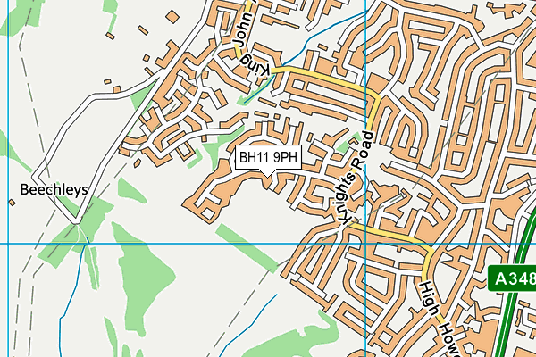 BH11 9PH map - OS VectorMap District (Ordnance Survey)