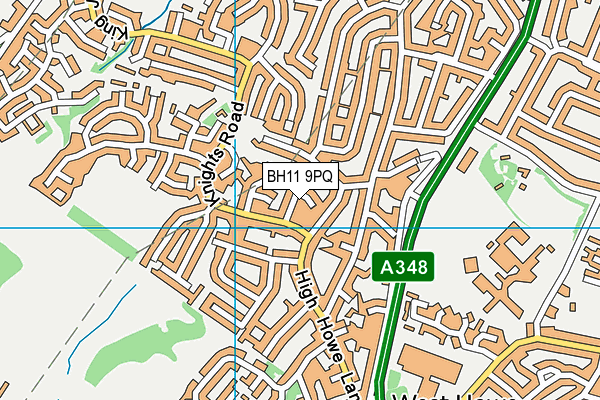 BH11 9PQ map - OS VectorMap District (Ordnance Survey)