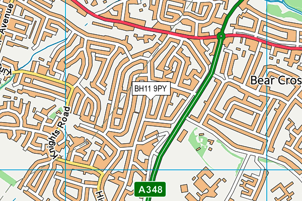 BH11 9PY map - OS VectorMap District (Ordnance Survey)