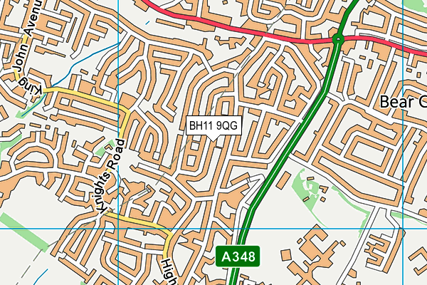 BH11 9QG map - OS VectorMap District (Ordnance Survey)