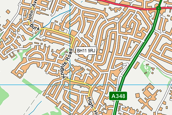 BH11 9RJ map - OS VectorMap District (Ordnance Survey)