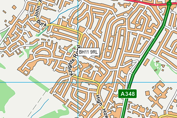 BH11 9RL map - OS VectorMap District (Ordnance Survey)