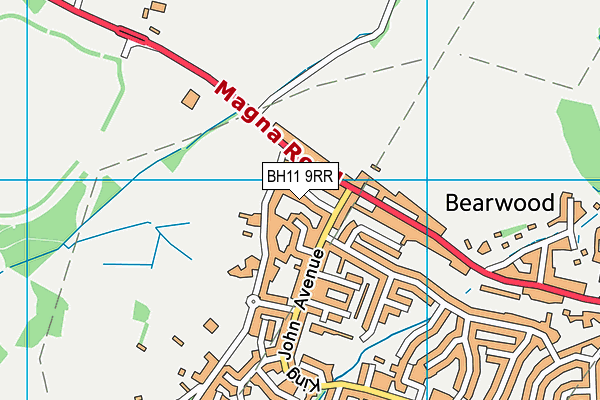 BH11 9RR map - OS VectorMap District (Ordnance Survey)