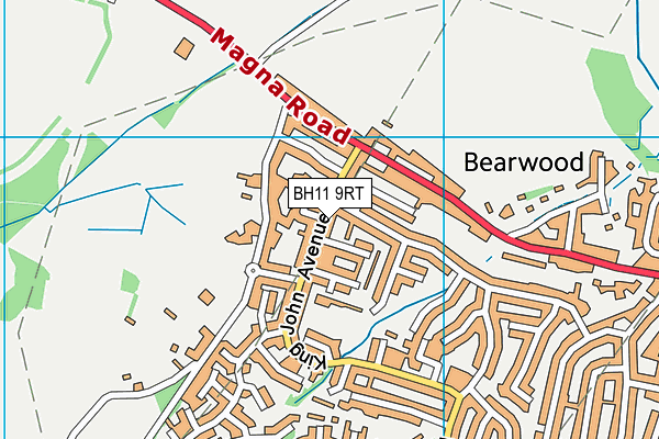 BH11 9RT map - OS VectorMap District (Ordnance Survey)