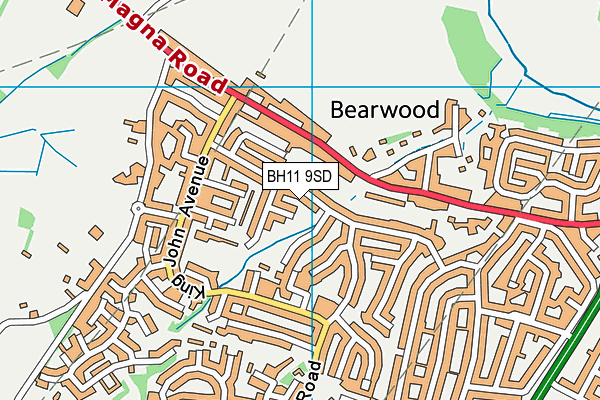 BH11 9SD map - OS VectorMap District (Ordnance Survey)