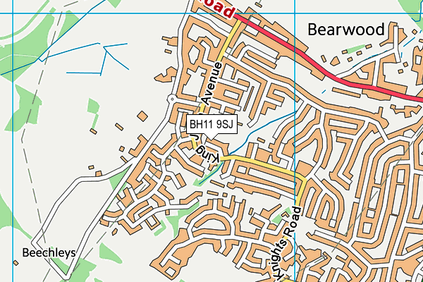 BH11 9SJ map - OS VectorMap District (Ordnance Survey)