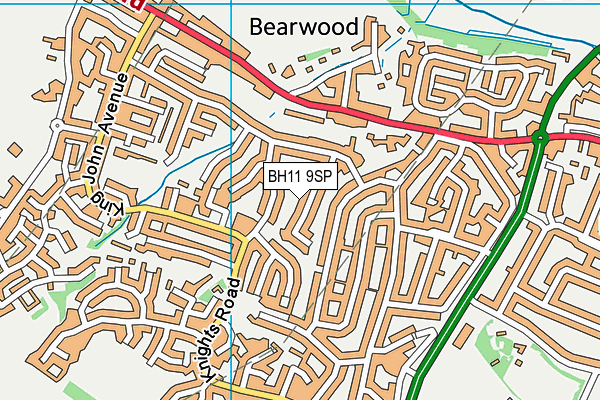 BH11 9SP map - OS VectorMap District (Ordnance Survey)