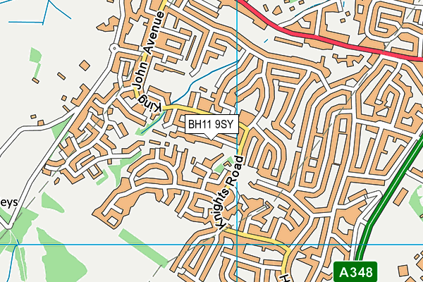 BH11 9SY map - OS VectorMap District (Ordnance Survey)