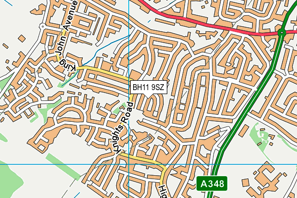 BH11 9SZ map - OS VectorMap District (Ordnance Survey)