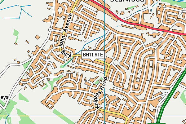 BH11 9TE map - OS VectorMap District (Ordnance Survey)