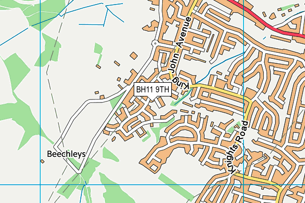 BH11 9TH map - OS VectorMap District (Ordnance Survey)