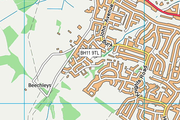 BH11 9TL map - OS VectorMap District (Ordnance Survey)
