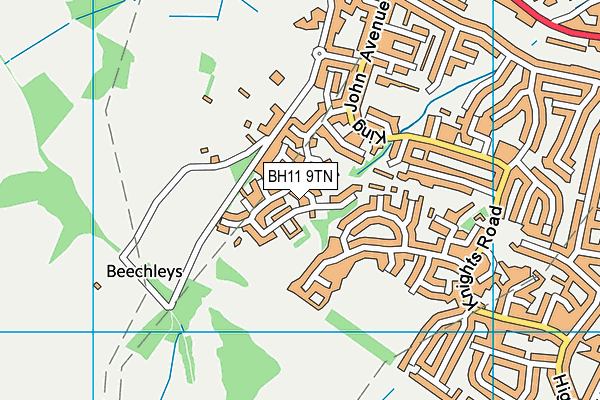 BH11 9TN map - OS VectorMap District (Ordnance Survey)
