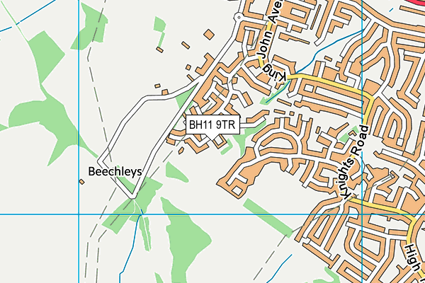 BH11 9TR map - OS VectorMap District (Ordnance Survey)