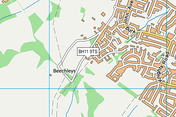 BH11 9TS map - OS VectorMap District (Ordnance Survey)