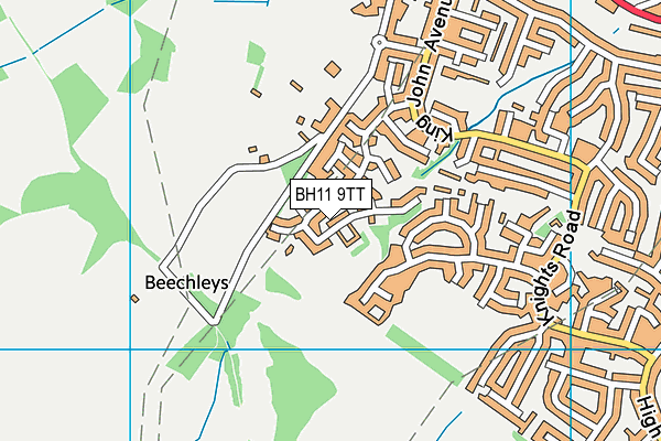 BH11 9TT map - OS VectorMap District (Ordnance Survey)