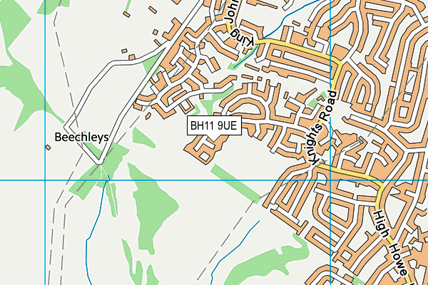 BH11 9UE map - OS VectorMap District (Ordnance Survey)