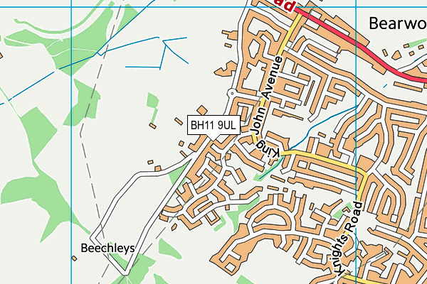 BH11 9UL map - OS VectorMap District (Ordnance Survey)
