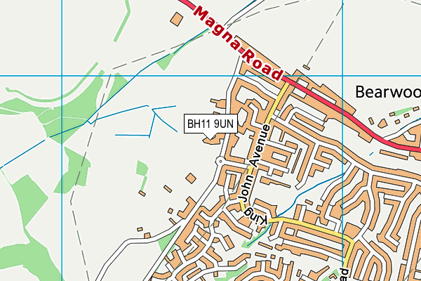 BH11 9UN map - OS VectorMap District (Ordnance Survey)