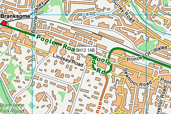 BH12 1AB map - OS VectorMap District (Ordnance Survey)