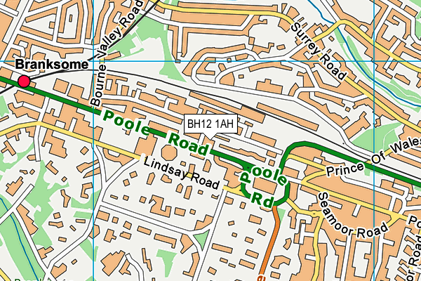 BH12 1AH map - OS VectorMap District (Ordnance Survey)