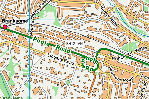 BH12 1AN map - OS VectorMap District (Ordnance Survey)