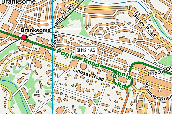 BH12 1AS map - OS VectorMap District (Ordnance Survey)